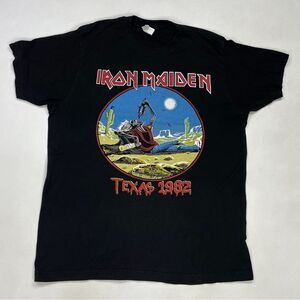 Iron Maiden The Beast Tames Texas Graphic T-Shirt Men Large Black Music